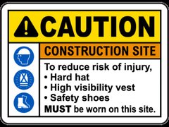 To Reduce Risk of Injury PPE Sign