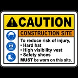 To Reduce Risk of Injury PPE Sign